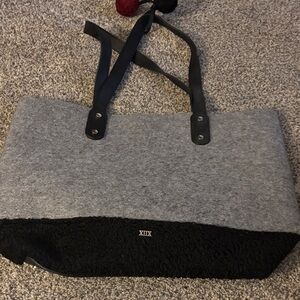 Stylish Gray and Black Tote Bag